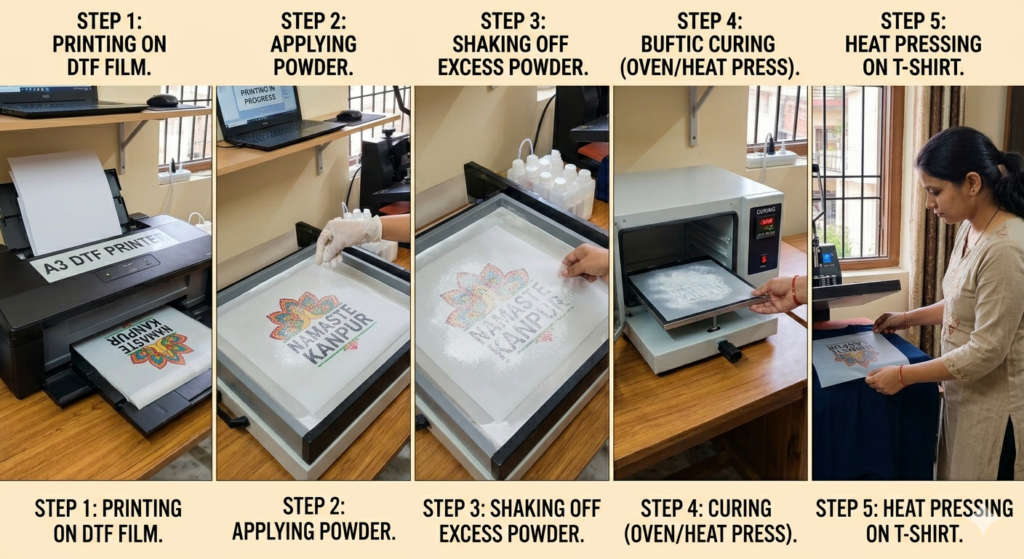 DTF printing business in Tier-2 cities India workflow process