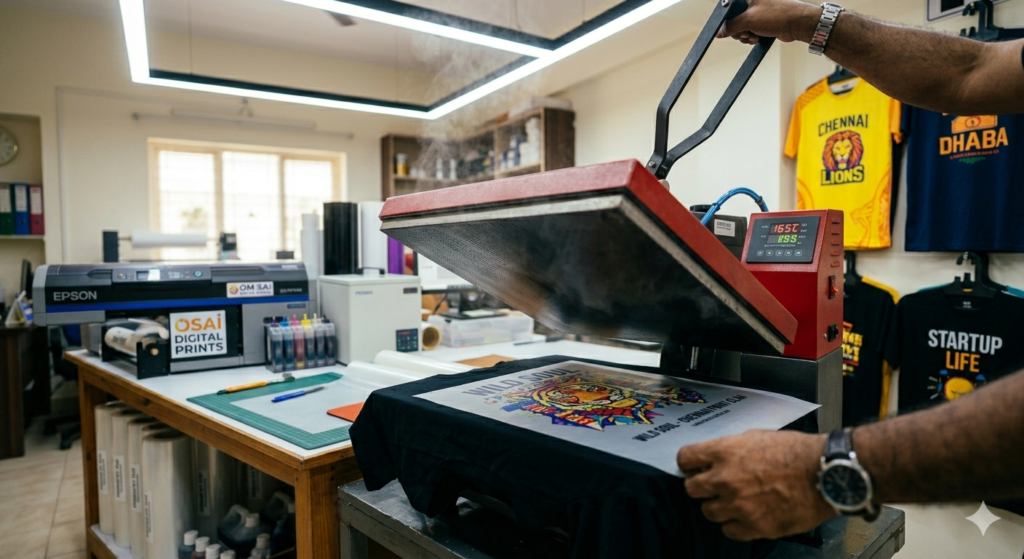 DTF T-shirt business India heat press printing process