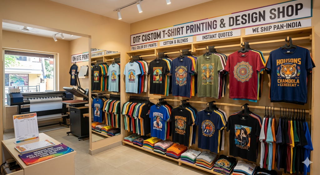 DTF printing business in Tier-2 cities India custom t-shirt samples
