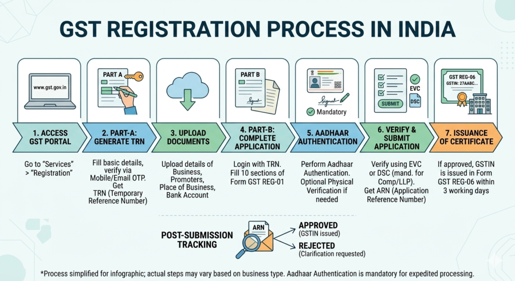 DTF printing business GST registration workflow steps