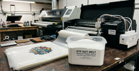 DTF Hot Melt Adhesive Powder used for garment transfer printing