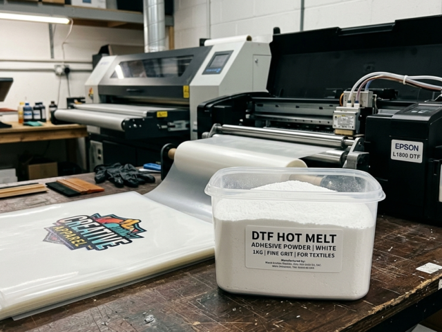 DTF Hot Melt Adhesive Powder used for garment transfer printing