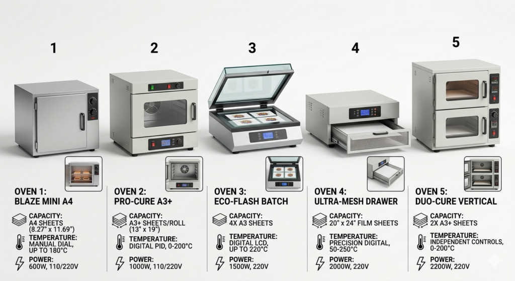 Best DTF Curing Oven Under ₹30,000 for Indian Print Shops - DTF Curing Oven Under ₹30,000 comparison chart