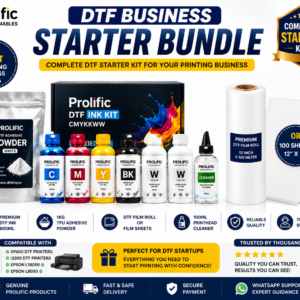 DTF Business Starter Bundle Kit with DTF Ink Film Powder Cleaner and Conversion Accessories