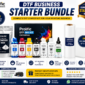 DTF Business Starter Bundle Kit with DTF Ink Film Powder Cleaner and Conversion Accessories