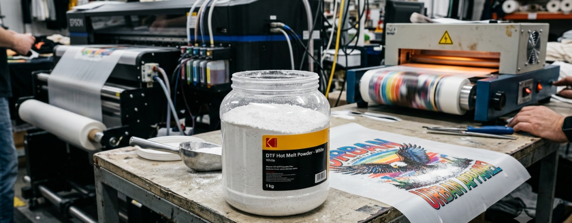 DTF Hot Melt Adhesive Powder used in DTF printing process
