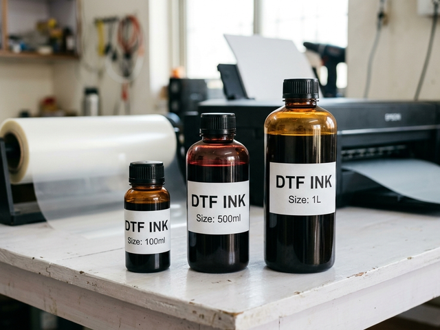 DTF ink bottle sizes 100ml 500ml and 1L comparison for Indian DTF printing
