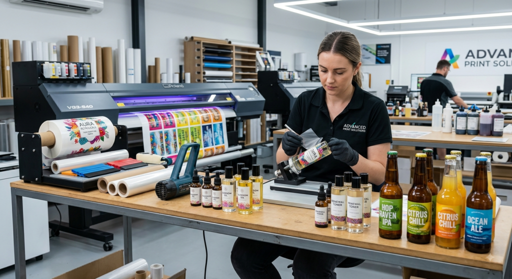 UV DTF Printing for Bottles on glass cosmetic containers