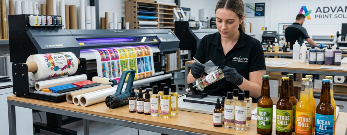 UV DTF Printing for Bottles on glass cosmetic containers