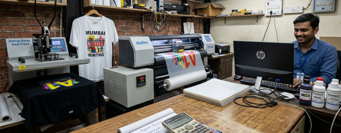 DTF Printer EMI Options in India with commercial DTF printing setup