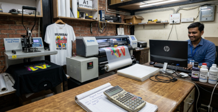 DTF Printer EMI Options in India with commercial DTF printing setup