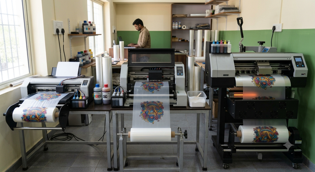DTF Printer for Small Business comparison of L1800, XP600 and i3200 printing systems