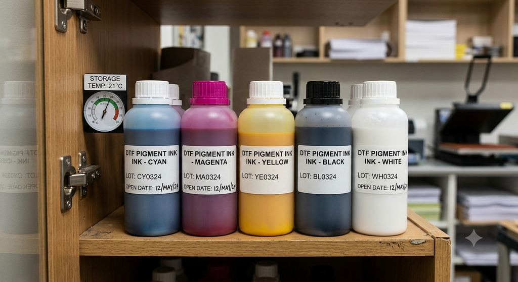 DTF Ink Shelf Life: Powerful Guide to Storing Opened Ink 2026 - DTF Ink Shelf Life storage setup for opened DTF ink bottles