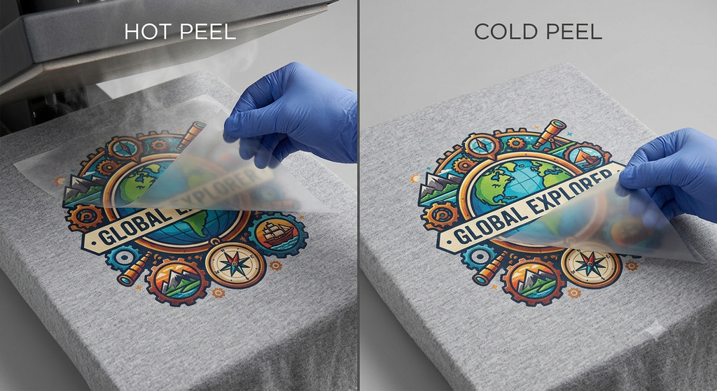 DTF Hot Melt Adhesive Powder: Powerful Guide for Indian DTF Printing 2026 - DTF hot melt adhesive powder hot peel and cold peel film comparison